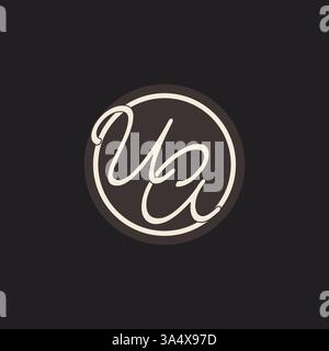 Initial letter UA monogram logo with simple and creative cirle line design ideas vector graphic Stock Vector