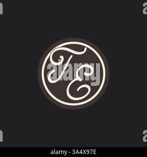 Initial letter TE monogram logo with simple and creative cirle line design ideas vector graphic Stock Vector