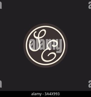 Initial letter SE monogram logo with simple and creative cirle line design ideas vector graphic Stock Vector