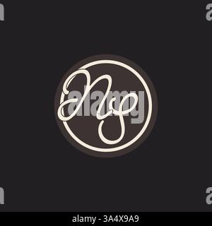 Initial letter NS monogram logo with simple and creative cirle line design ideas vector graphic Stock Vector