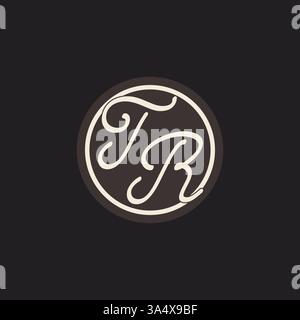 Initial letter TR monogram logo with simple and creative cirle line design ideas vector graphic Stock Vector