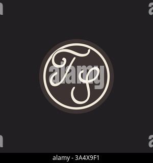 Initial letter TS monogram logo with simple and creative cirle line design ideas vector graphic Stock Vector