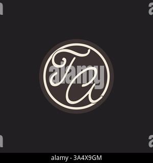 Initial letter TA monogram logo with simple and creative cirle line design ideas vector graphic Stock Vector