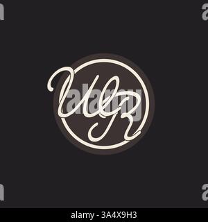 Initial letter WR monogram logo with simple and creative cirle line design ideas vector graphic Stock Vector