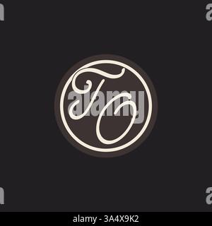 Initial letter TO monogram logo with simple and creative cirle line design ideas vector graphic Stock Vector