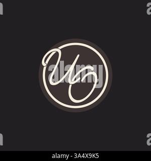 Initial letter UO monogram logo with simple and creative cirle line design ideas vector graphic Stock Vector