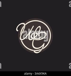 Initial letter WG monogram logo with simple and creative cirle line design ideas vector graphic Stock Vector