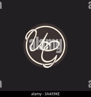 Initial letter UG monogram logo with simple and creative cirle line design ideas vector graphic Stock Vector