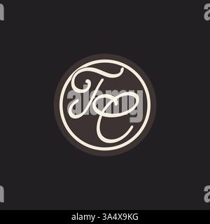 Initial letter TC monogram logo with simple and creative cirle line design ideas vector graphic Stock Vector