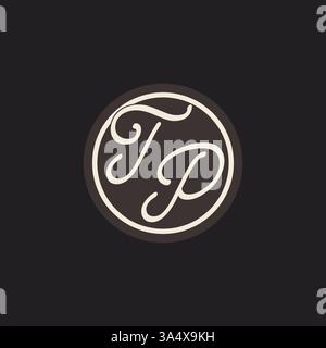 Initial letter TP monogram logo with simple and creative cirle line design ideas vector graphic Stock Vector