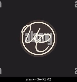 UC Initial letter circular line logo template vector with gradient ...