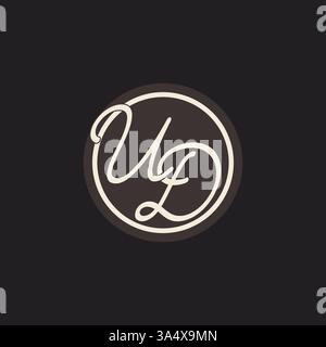 Initial letter UD monogram logo with simple and creative cirle line design ideas vector graphic Stock Vector