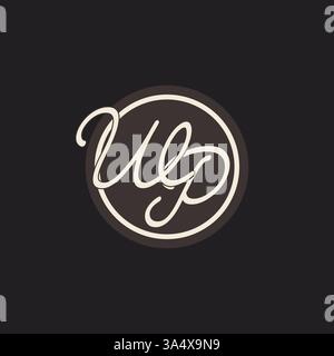 Initial letter WP monogram logo with simple and creative cirle line design ideas vector graphic Stock Vector