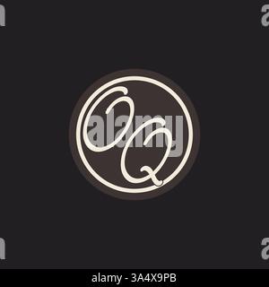 Initial letter OQ monogram logo with simple and creative cirle line design ideas vector graphic Stock Vector