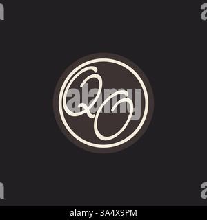 Initial letter QO monogram logo with simple and creative cirle line design ideas vector graphic Stock Vector