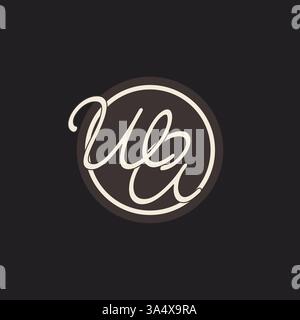 Initial letter WA monogram logo with simple and creative cirle line design ideas vector graphic Stock Vector
