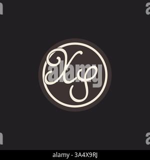 Initial letter XS monogram logo with simple and creative cirle line design ideas vector graphic Stock Vector