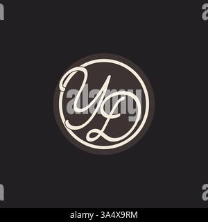 Initial letter YD monogram logo with simple and creative cirle line design ideas vector graphic Stock Vector