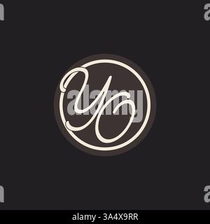 Initial letter YO monogram logo with simple and creative cirle line design ideas vector graphic Stock Vector