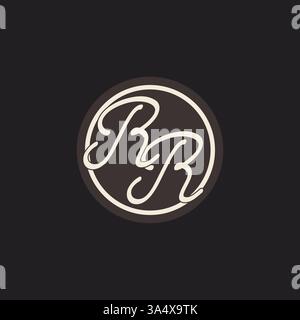 Initial letter RR monogram logo with simple and creative cirle line design ideas vector graphic Stock Vector