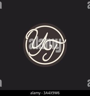 Initial letter YT monogram logo with simple and creative cirle line design ideas vector graphic Stock Vector