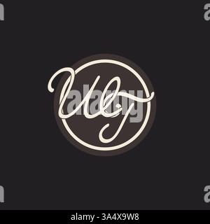 Initial letter WT monogram logo with simple and creative cirle line design ideas vector graphic Stock Vector