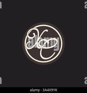 Initial letter XC monogram logo with simple and creative cirle line design ideas vector graphic Stock Vector