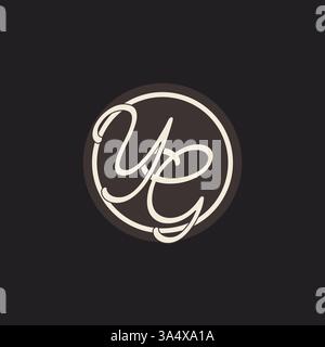 Initial letter YG monogram logo with simple and creative cirle line design ideas vector graphic Stock Vector