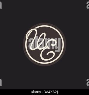 Initial letter VE monogram logo with simple and creative cirle line design ideas vector graphic Stock Vector