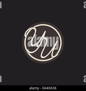 Initial letter YU monogram logo with abstract house shape, simple and ...