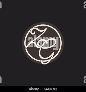 Initial letter ZG monogram logo with simple and creative cirle line design ideas vector graphic Stock Vector