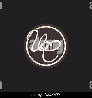 Initial letter VC monogram logo with simple and creative cirle line design ideas vector graphic Stock Vector