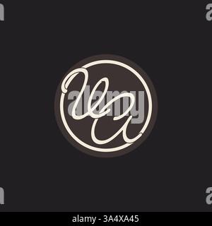 Initial letter VA monogram logo with simple and creative cirle line design ideas vector graphic Stock Vector