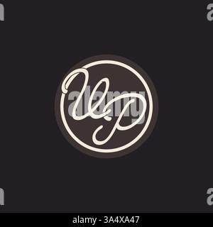 Initial letter VP monogram logo with simple and creative cirle line design ideas vector graphic Stock Vector