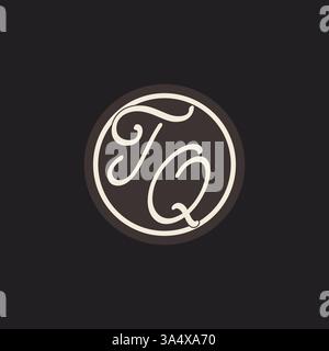 Initial letter TQ monogram logo with simple and creative cirle line design ideas vector graphic Stock Vector