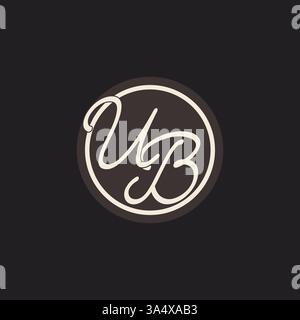Initial letter UB monogram logo with simple and creative cirle line design ideas vector graphic Stock Vector