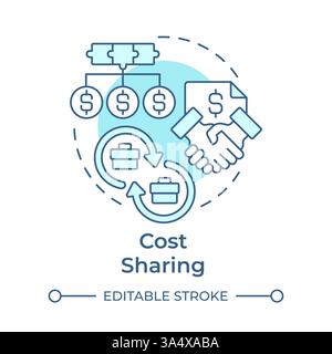 Cost sharing soft blue concept icon Stock Vector