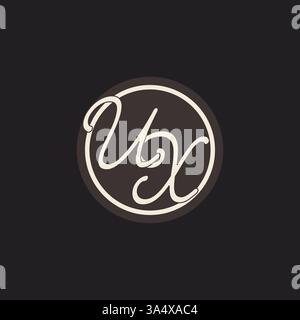 Initial letter UX monogram logo with simple and creative cirle line design ideas vector graphic Stock Vector