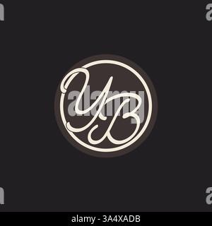Initial letter YB monogram logo with simple and creative cirle line design ideas vector graphic Stock Vector
