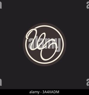 Initial letter VO monogram logo with simple and creative cirle line design ideas vector graphic Stock Vector