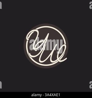 Initial letter YW monogram logo with simple and creative cirle line design ideas vector graphic Stock Vector