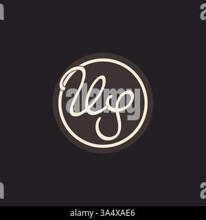 Initial letter VS monogram logo with simple and creative cirle line design ideas vector graphic Stock Vector