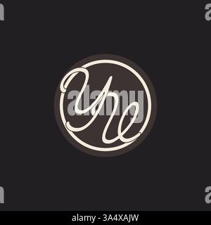 Initial letter YV monogram logo with simple and creative cirle line design ideas vector graphic Stock Vector