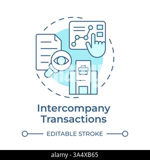 Intercompany transactions soft blue concept icon Stock Vector