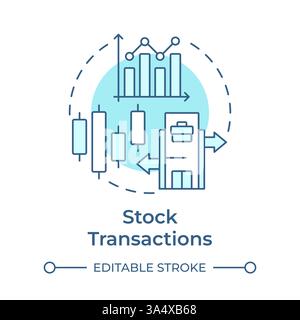 Stock transactions soft blue concept icon Stock Vector