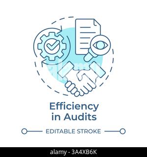 Efficiency in audits soft blue concept icon Stock Vector