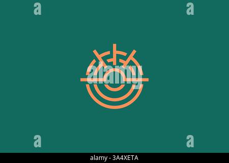 Radiant and Warmth fulfilling Logo Illustrating Natural Light with Modern Symmetry Stock Vector