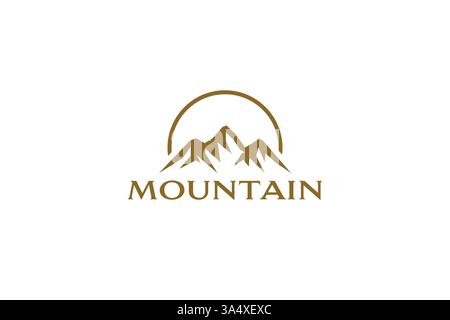 Majestic Mountain Logo Highlighting the Beauty of Peaks and Outdoor Adventure Stock Vector