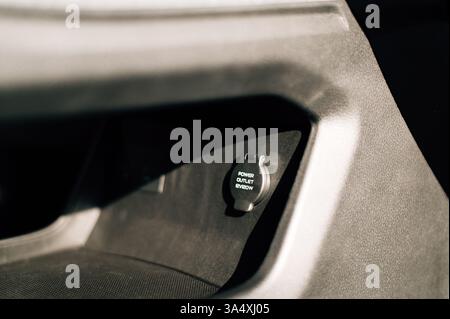 Phone charging socket in the car Stock Photo