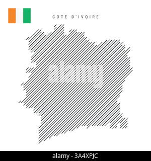 Ivory Coast map silhouette from black square pixels. Vector ...